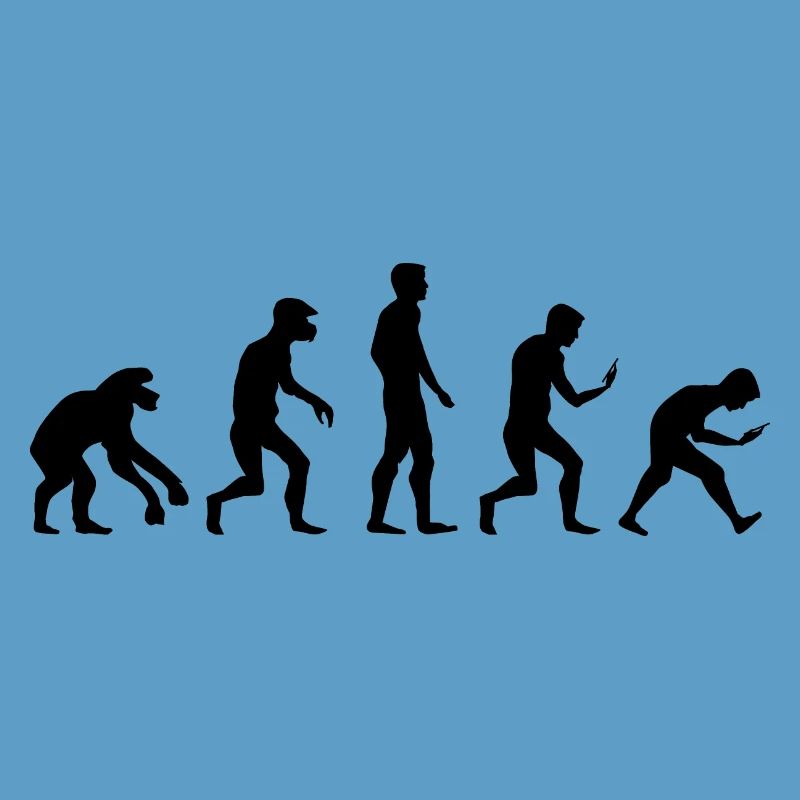 Icône de dépendance au téléphone portable de smartphone drôle d’évolution