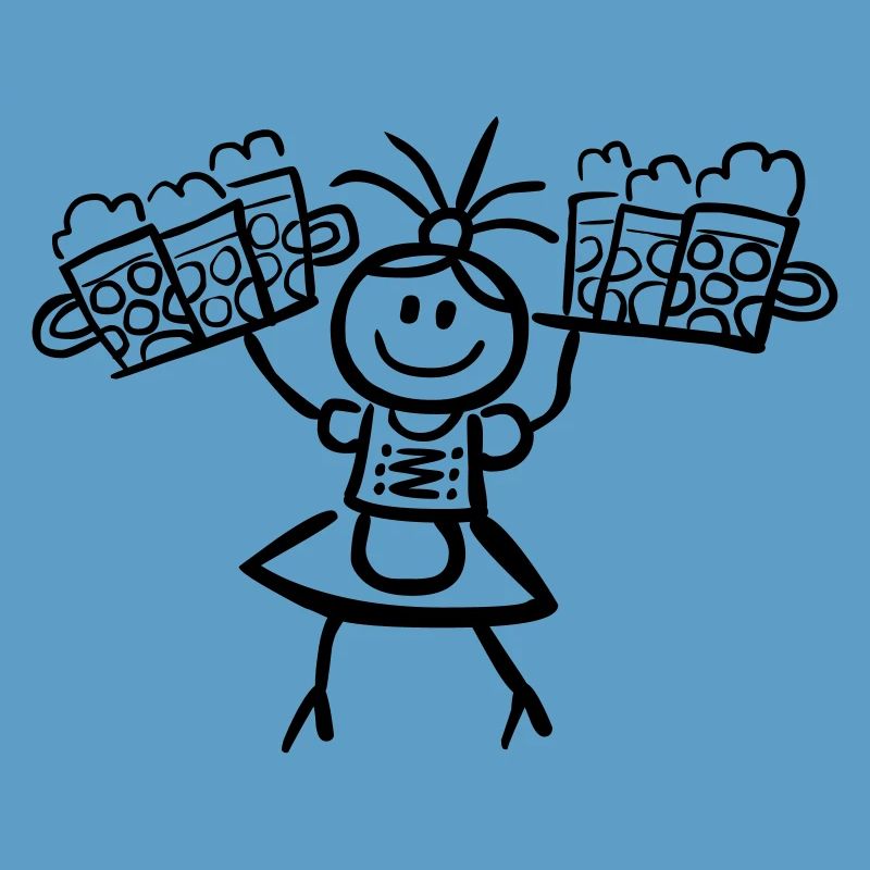 Kellnerin im Dirndl mit Biertablett