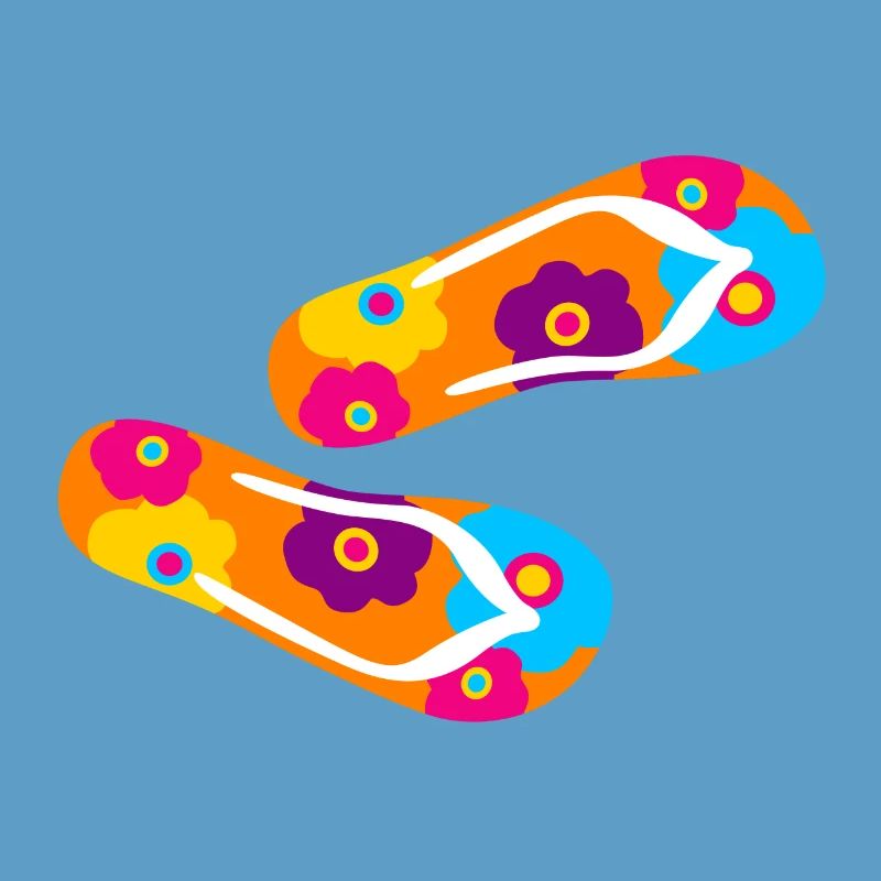 Flip Flops Latent Fleur Fleur Fleur Fleurs colorées