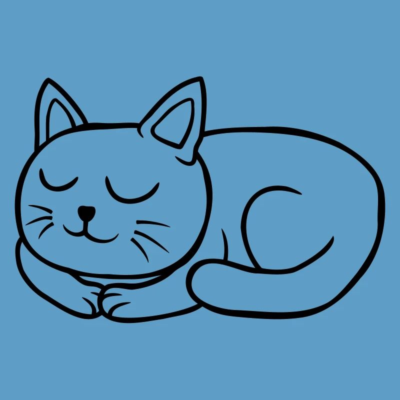 Comic dear cat sleeping