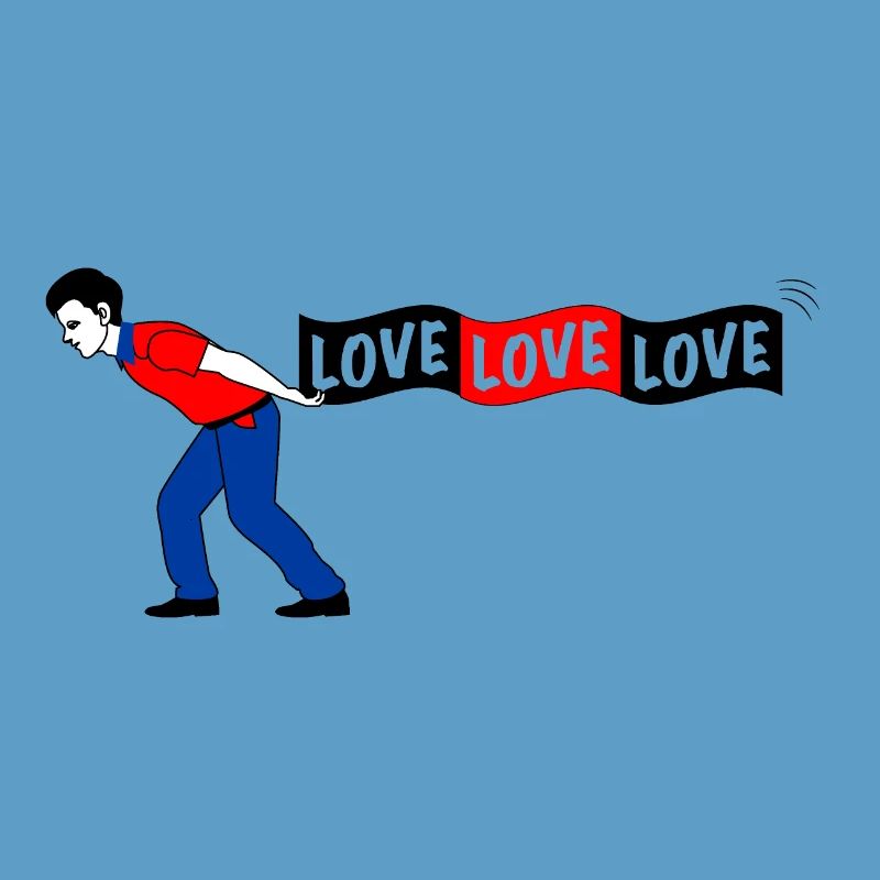 Man pulls LOVE banner