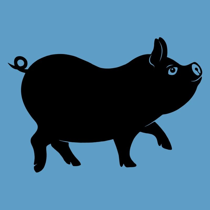 Figure d’ombre de cochon avec queue bouclée