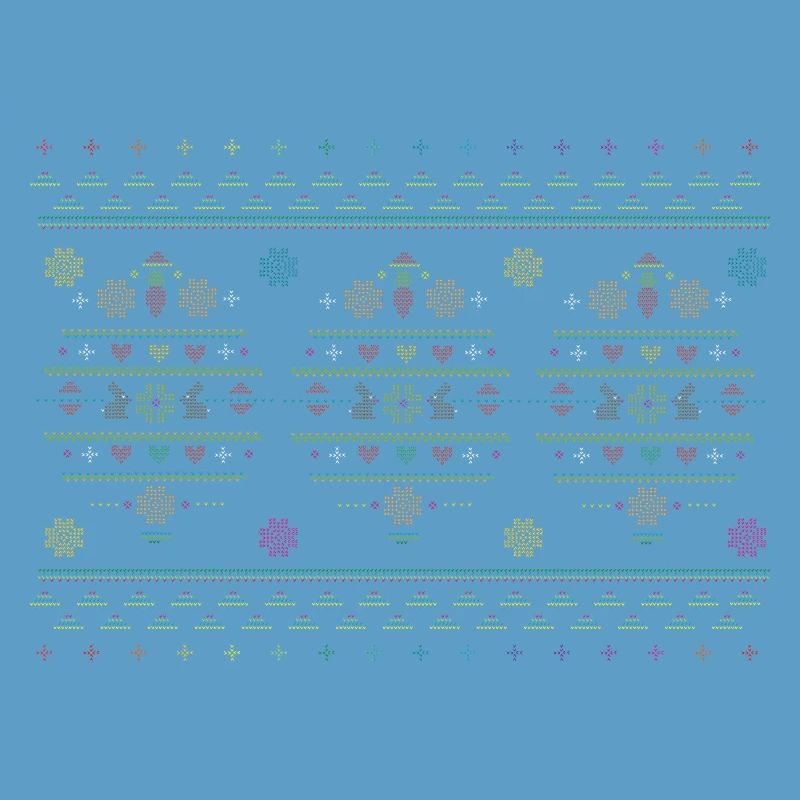 Easter motifs in knitting pattern style for Easter
