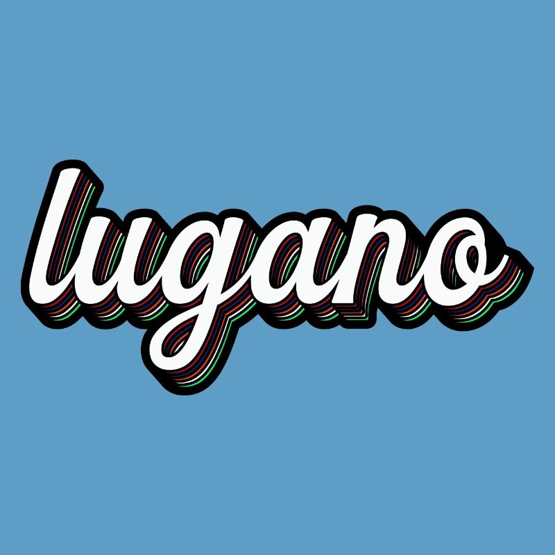 Lugano Neon Lettering Multiple Shadows