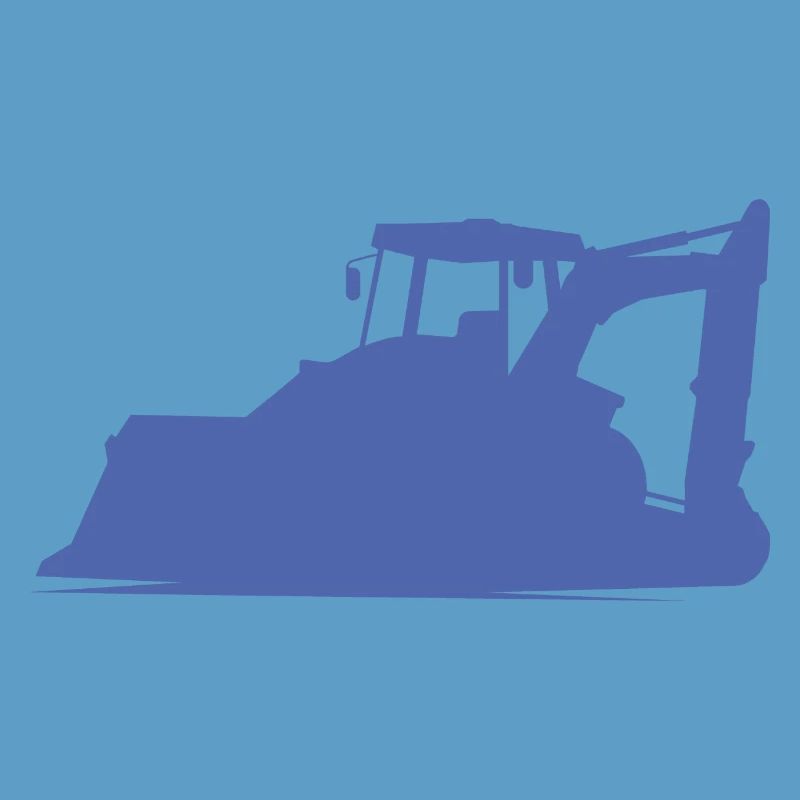 Excavator operator and construction equipment operator Silhouette –