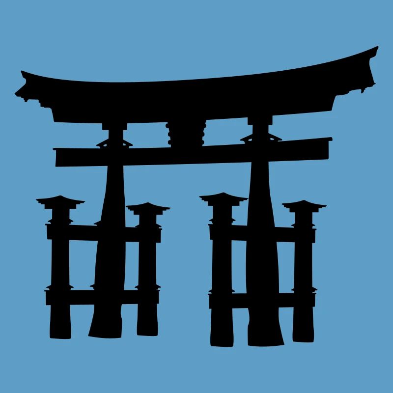 Japanisches Torii oder Tor transparentes Schattenbild