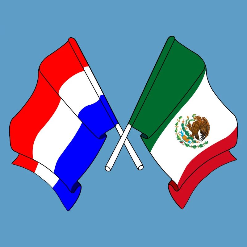Drapeau Pays-Bas, drapeau Mexique