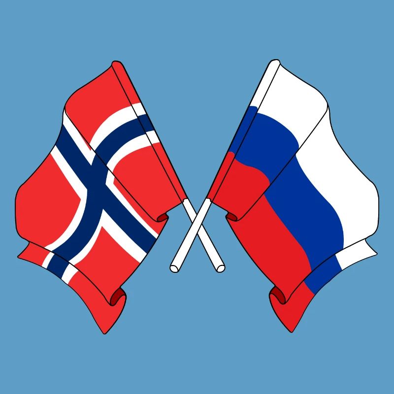 Drapeau de la Norvège, drapeau de la Russie