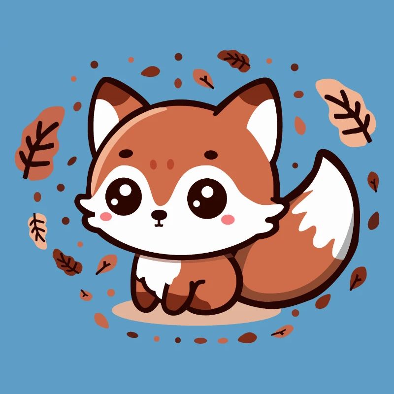 Charme d’automne : Chibi Fox avec queue duveteuse