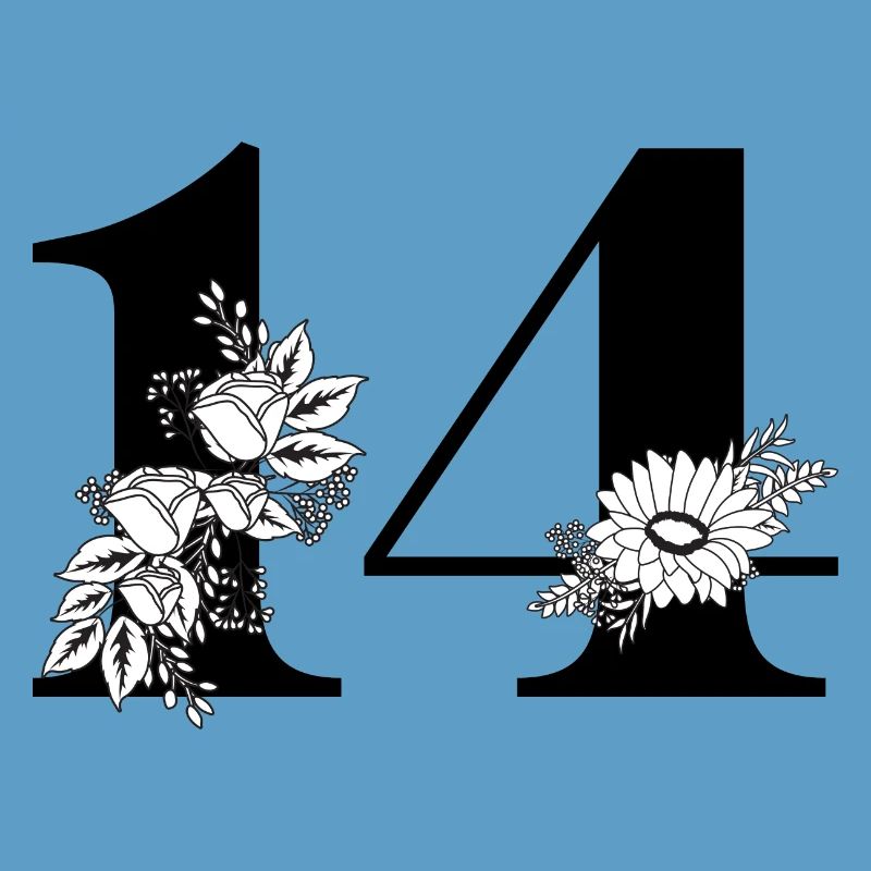 Nummer 14 Schwarze Blumen - 14. Blumengeburtstag