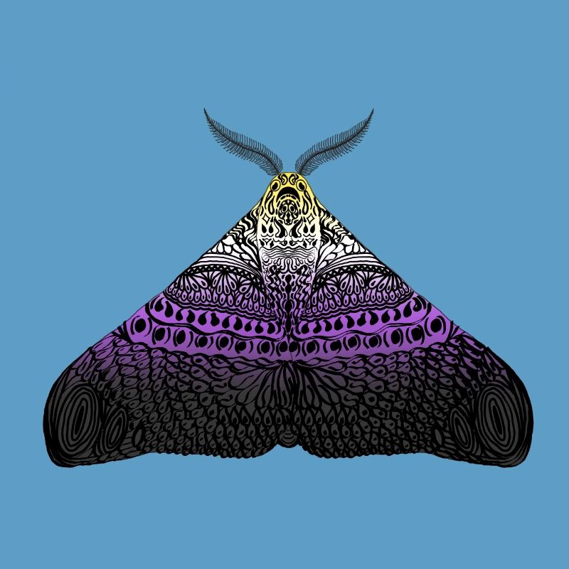 Non binary pride moth