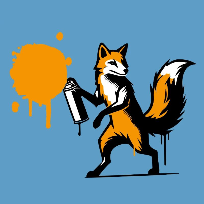 Graffiti fox in creative stencil style