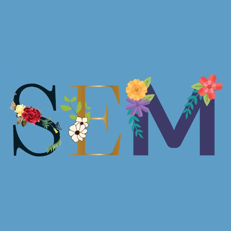 Nom SEM décoré de fleurs