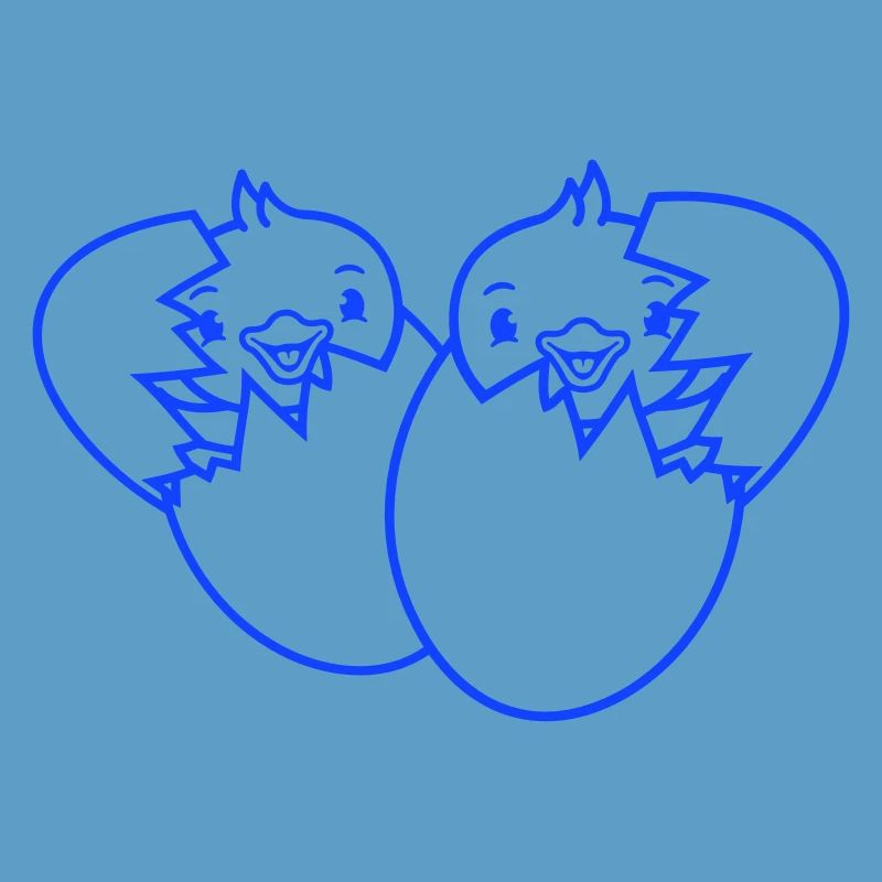 2 Birds Two Chicks Egg Hatch Born Eggshell