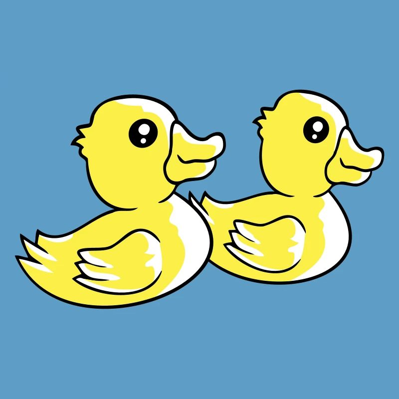 2 canards natation eau couple deux amis équipe