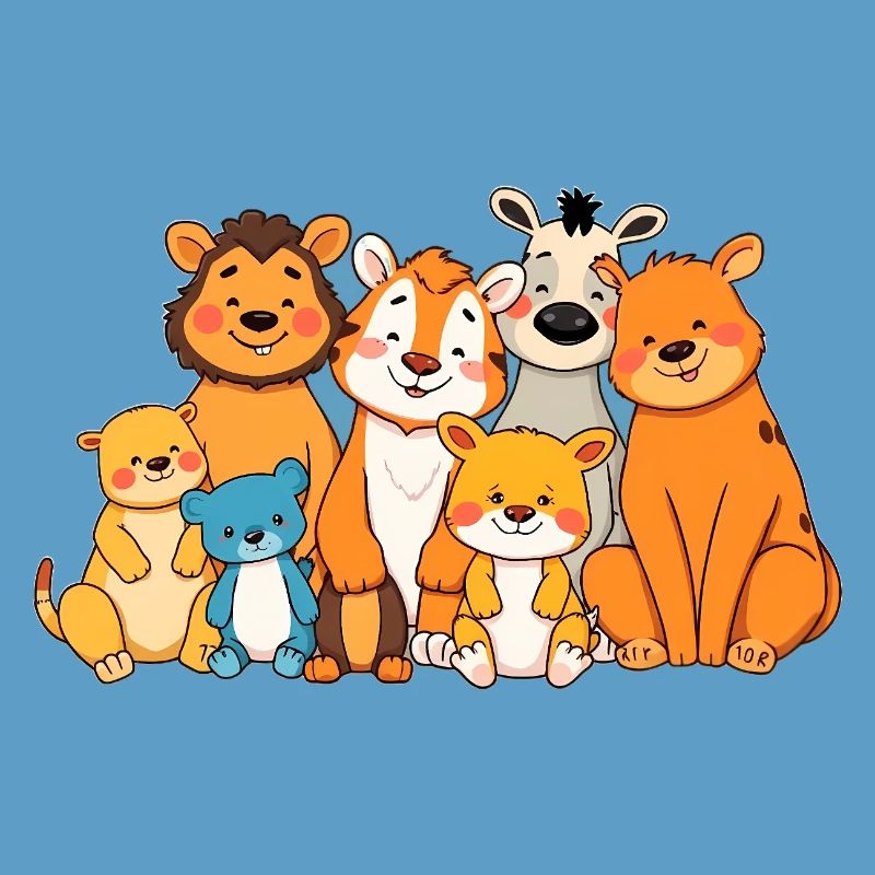 Conception ludique de bande dessinée de famille d’animaux