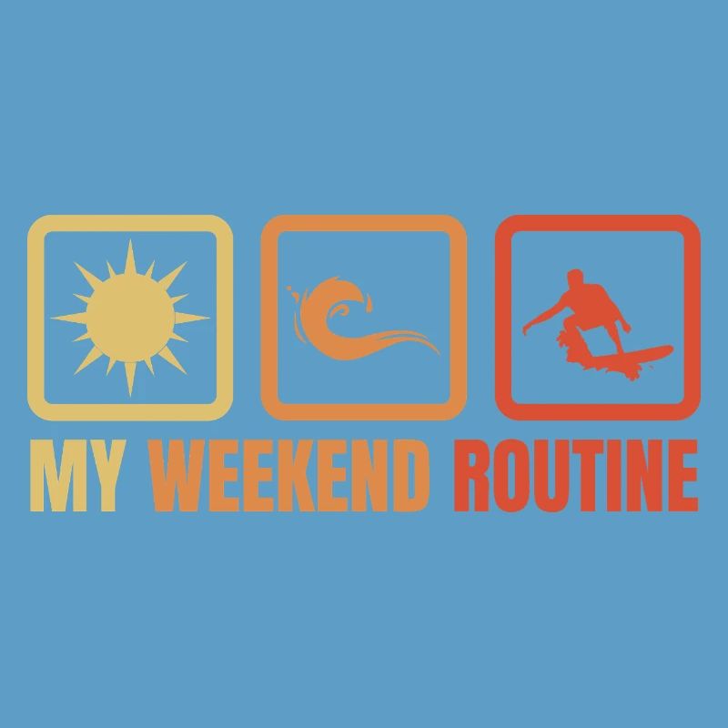 Surfer Wochenendroutine