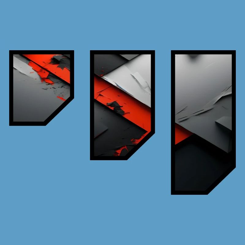 Abstract Red and Grey Tearing Pattern
