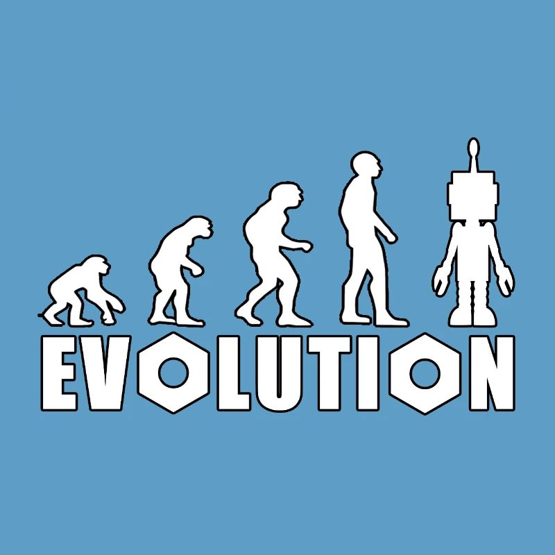 Evolution mit Roboterfigur Design