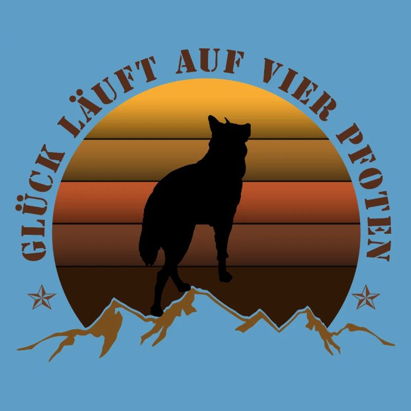 Evening wolf on mountain backdrop