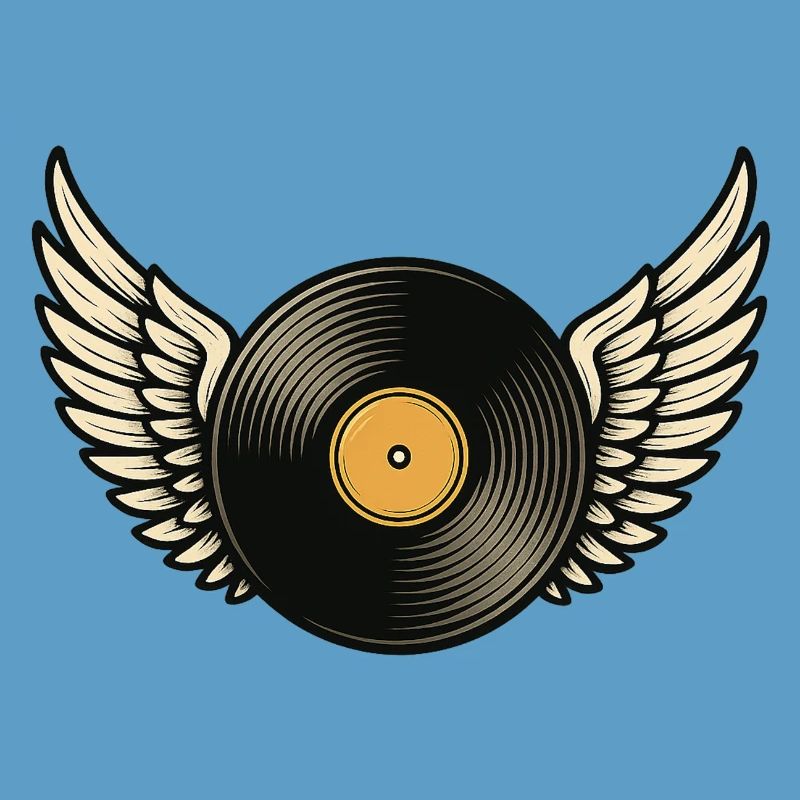 Disque vinyle avec piano à queue | Conception d’ailes en vinyle