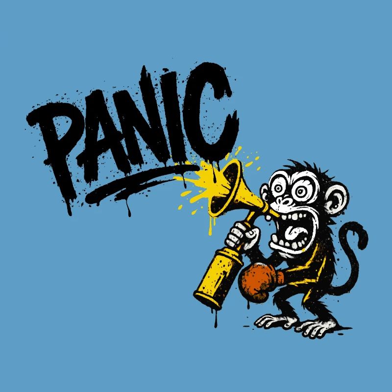Expressive monkey with megaphone