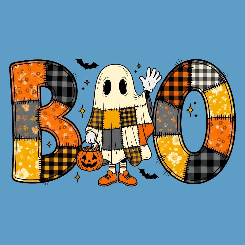 Ghost Halloween Patchwork Boo