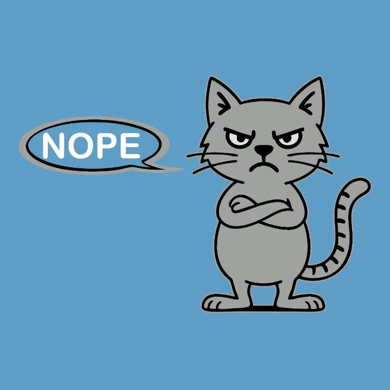 Skeptische Katze NOPE-Statement