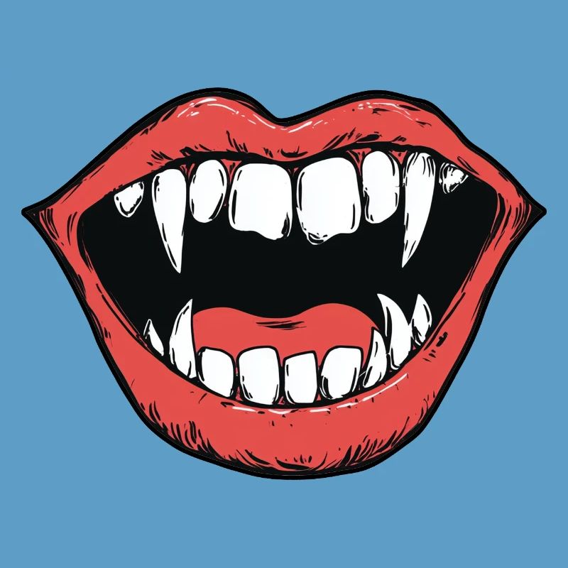vampire mouth, sharp teeth, bite