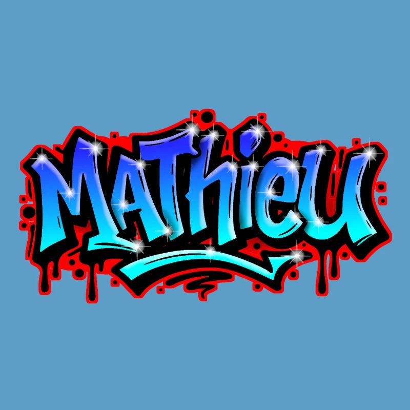 Mathieu Graffitiprintable name Urban Blue