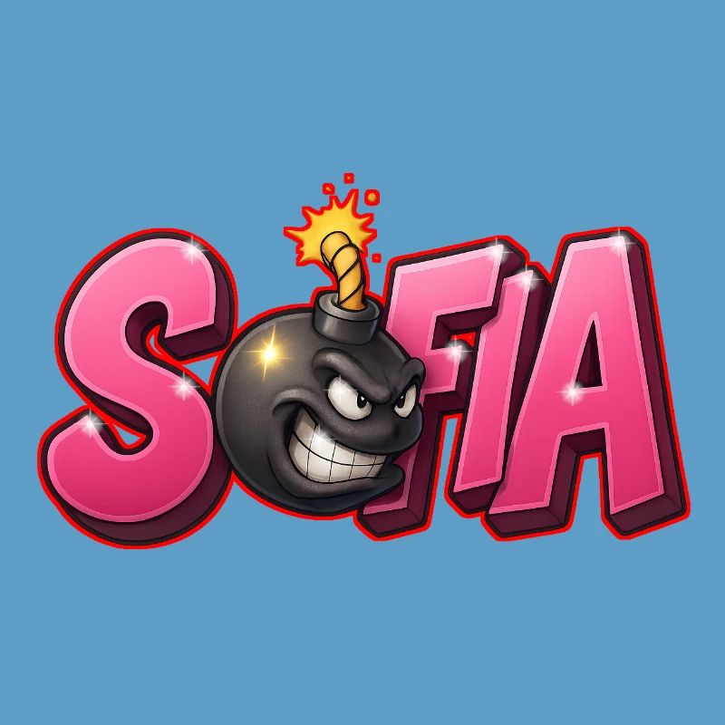 Sofia Graffiti Name Bomb Graffité 3D