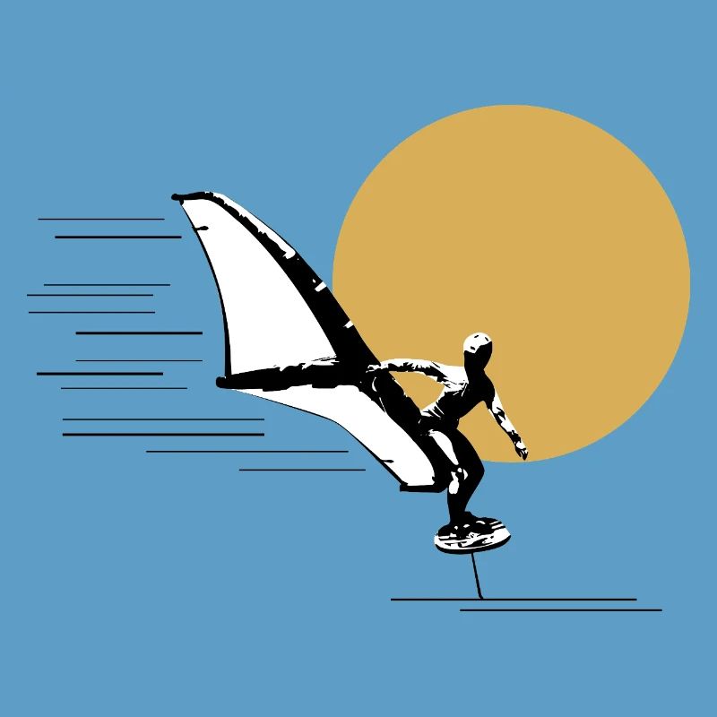 Wingfoiler vor Sonne