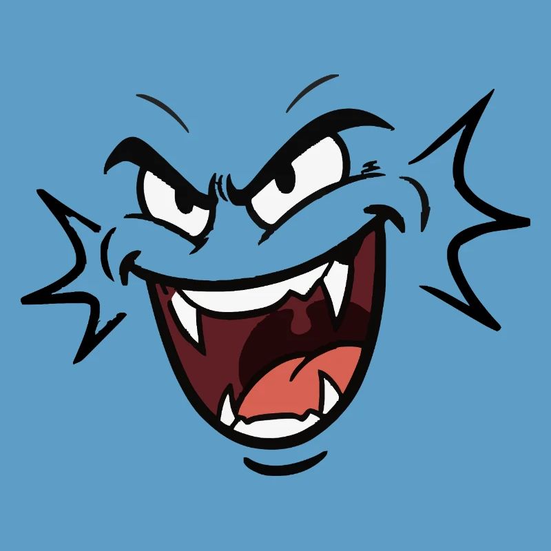 Funny vampire face laughing pattern comic