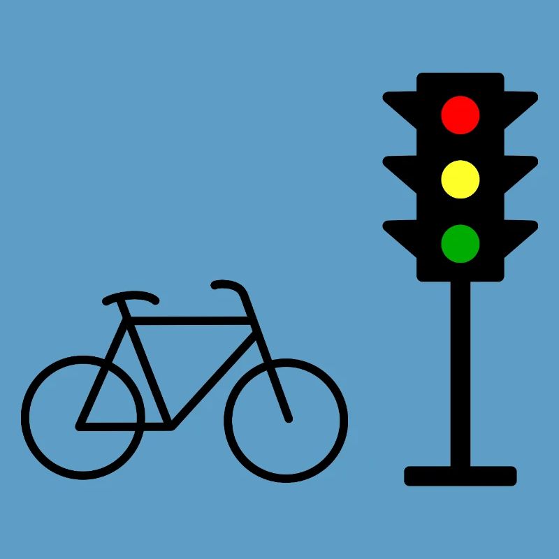Empreinte de feu de circulation avec vélo