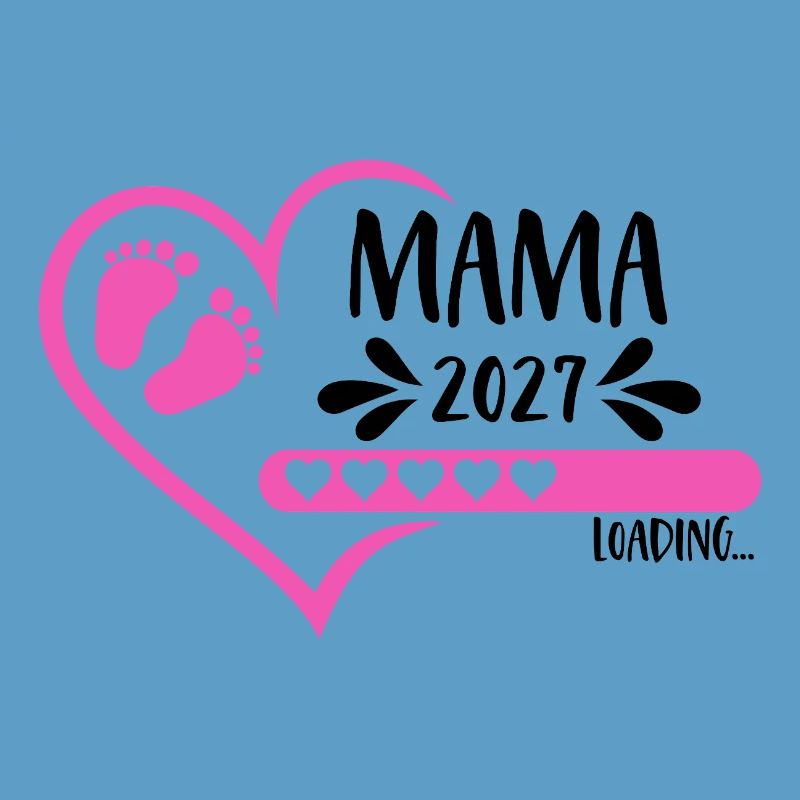 Mama 2027 loading Herz Version Mädchen pink