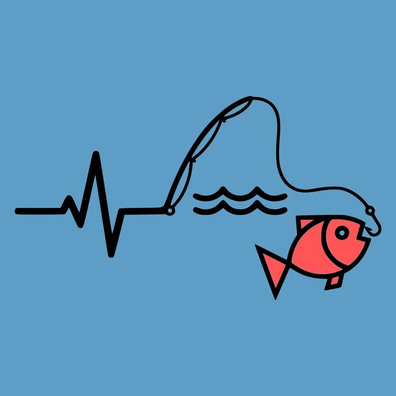 Silhouette du poisson à canne à pêche ECG
