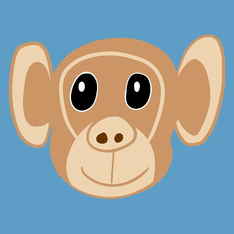 Visage de singe mignon imprimé Singe Monkey Monkey Kids