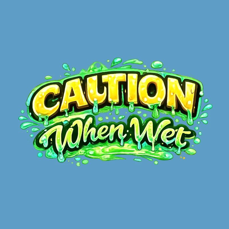 Caution When Wet Funny Flirty Statement Tee pun sp