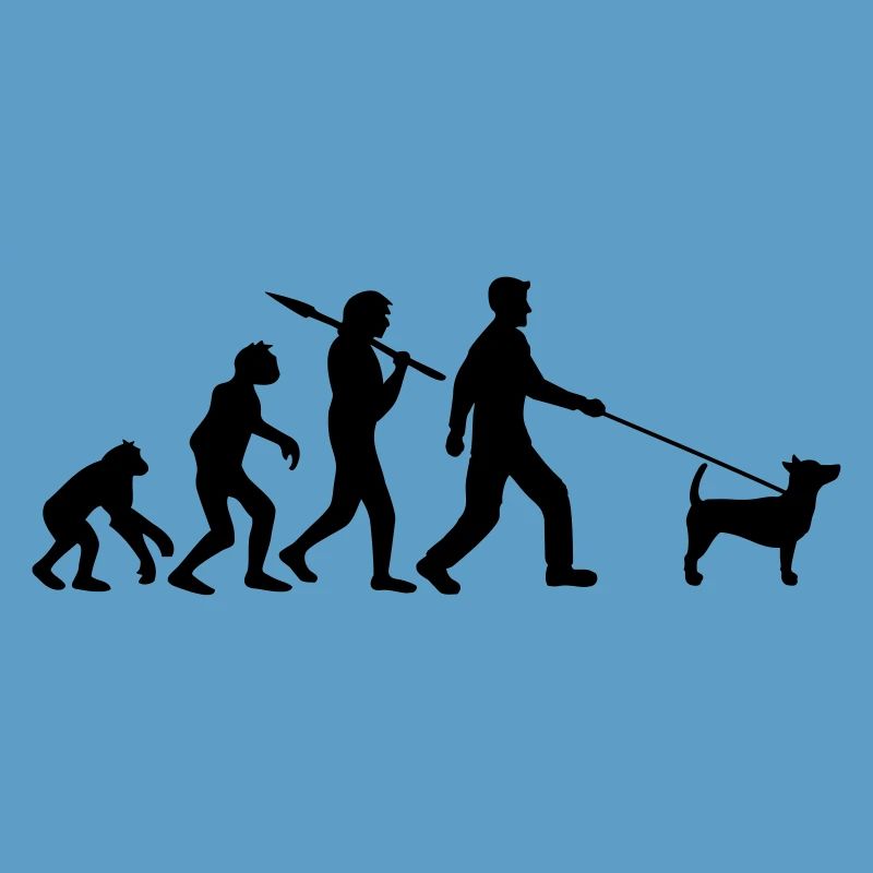 Evolution Gassi gehen Hund Steinzeit Entwicklung C