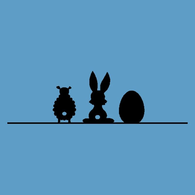 Easter Bunny Sheep Easter Egg Shadow
