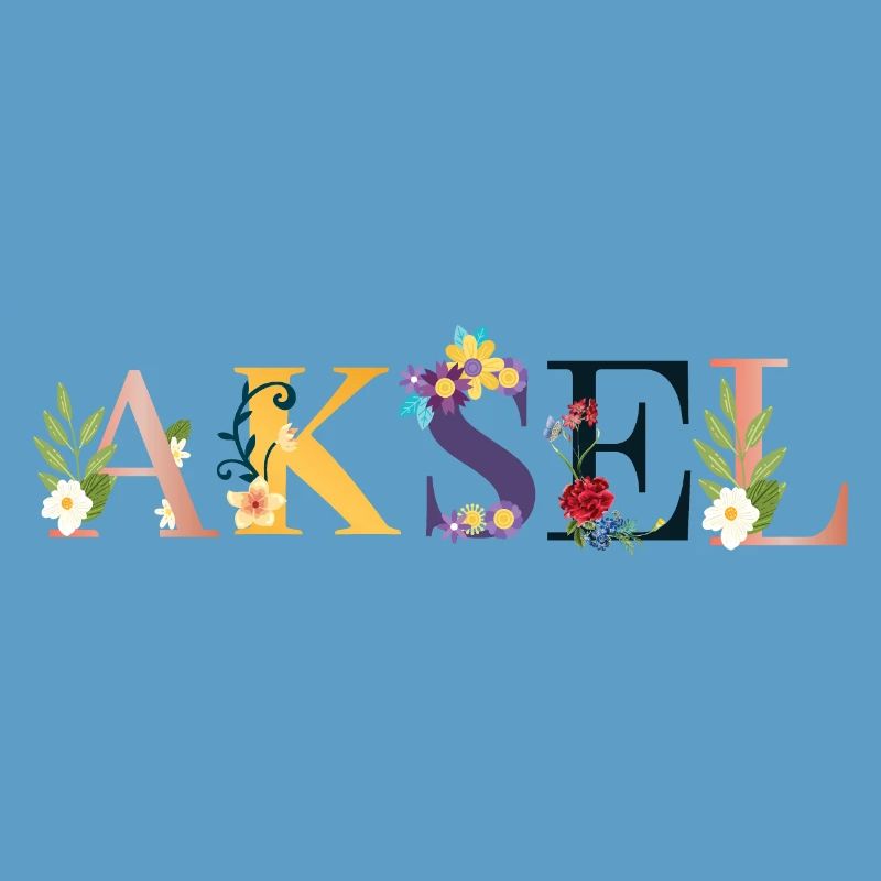 AKSELName décoré de fleurs