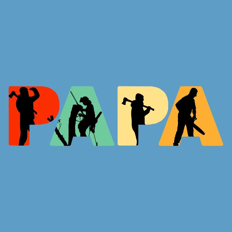 Papa Lumberjack Logger Tree Climber Arborist Dad