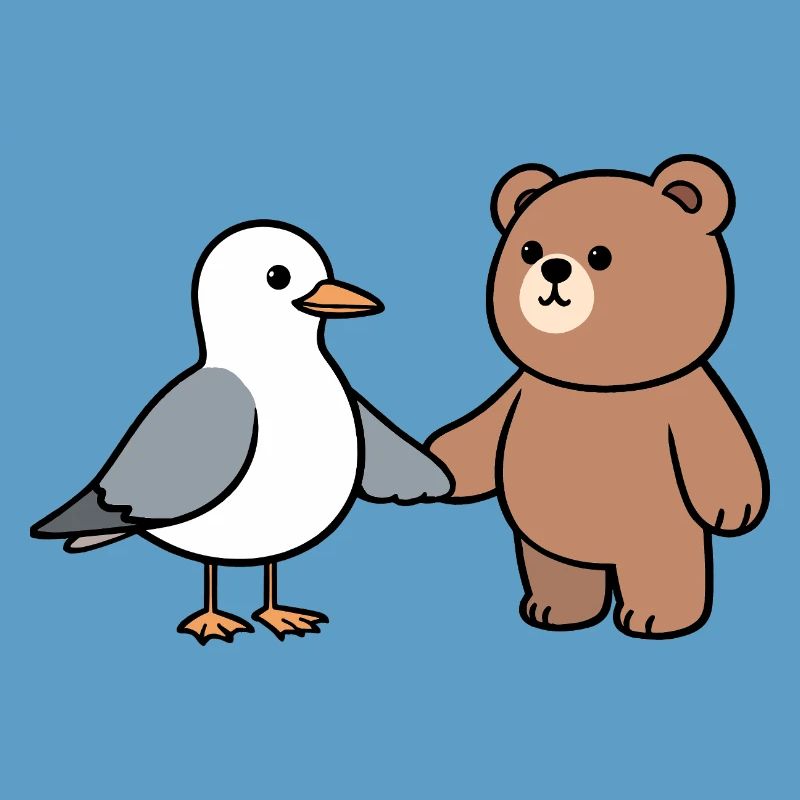 Moin Möwe Bär Freundschaft Liebe Hände halten