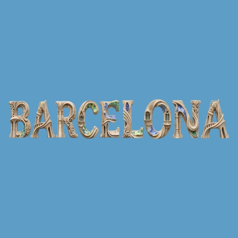 Typographie de Barcelone avec architecture méditerranéenne
