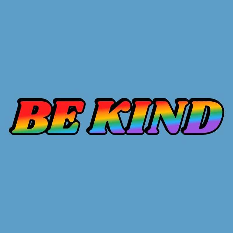 Be kind rainbow text