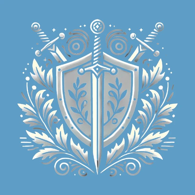 Conception de l’écusson du bouclier et des épées