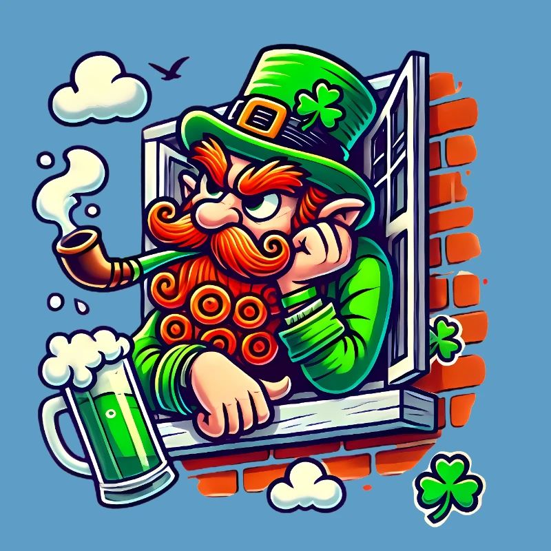 Grumpy Leprechaun Window Sticker