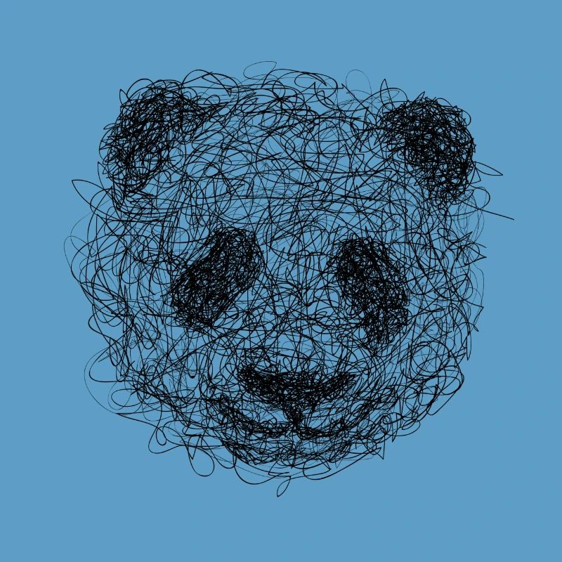 Panda Drawing Scribble - Panda scribble art