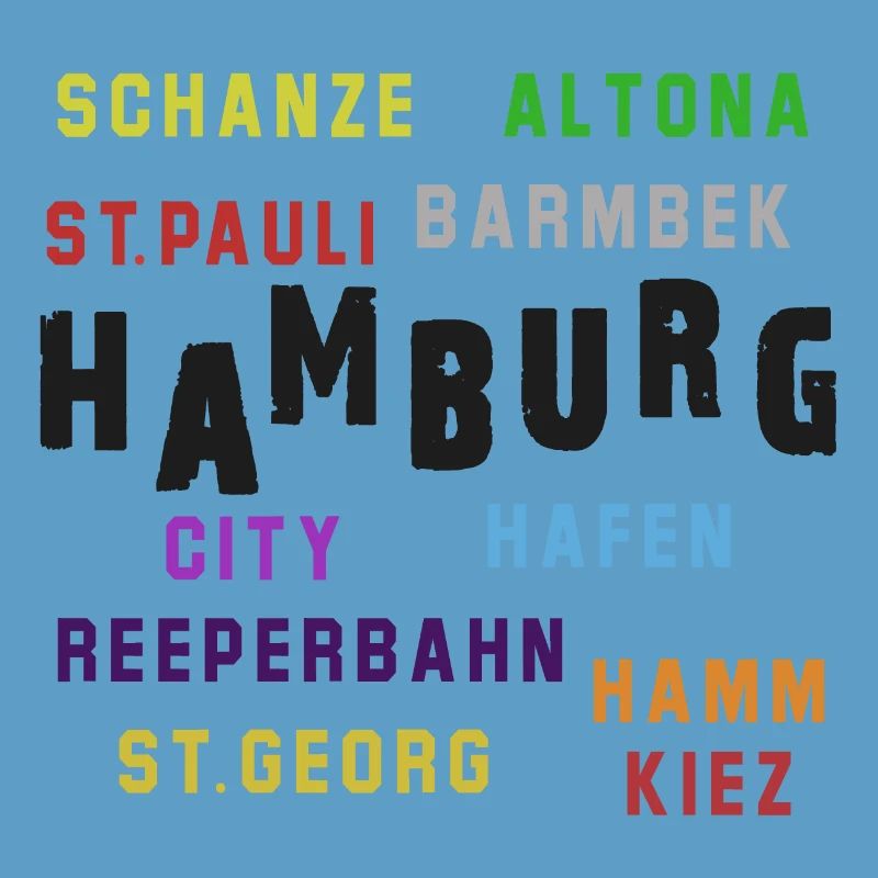 Collage typographique du quartier de Hambourg