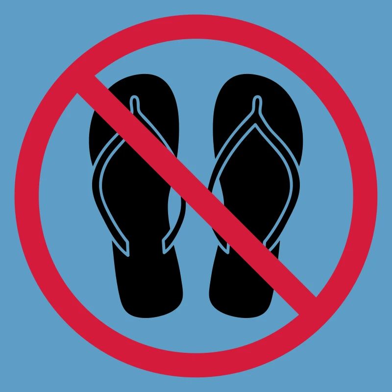 no flip flops prohibited shield zone area clipa